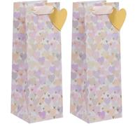 Ballyhoo Bottle Bag Extra Large Hearts, for Birthdays and Other Celebrations, 12.5 x 36 x 10 cms, Multi-Coloured (Pack of 2)