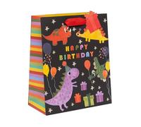 Ballyhoo Large Dinosaur Birthday Gift Bag, 31.5 x 26 x 13.5 cms, Multi-Coloured