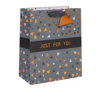 Ballyhoo Large Happy Birthday Triangles Just for You Gift Bag, 31.5 x 26 x 13.5 cms, Multi-Coloured