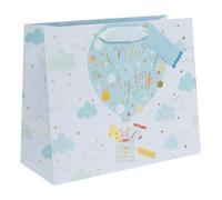 Ballyhoo Large Landscape Balloon Welcome Baby Boy Gift Bag, 26 x 31.5 x 13.5 cm, Multi-Coloured
