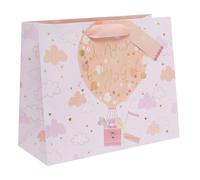 Ballyhoo Large Landscape Balloon Welcome Baby Girl Gift Bag, 26 x 31.5 x 13.5 cm, Multi-Coloured