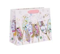 Ballyhoo Large Landscape Celebration Glasses Gift Bag, for Birthdays, Engagements, Wedding and Other Celebrations, 26 x 31.5 x 13.5 cm, Multi-Coloured