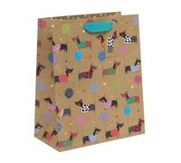 Ballyhoo Large Sausage Dog Gift Bag, for Birthdays and Other Celebrations, 31.5 x 26 x 13.5 cms, Kraft
