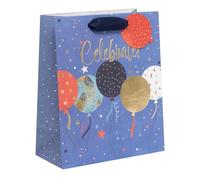 Ballyhoo Medium Happy Birthday Gift Bag Celebrate Balloons 25.3 x 21.5 x 10.2 mm, Multi-Coloured