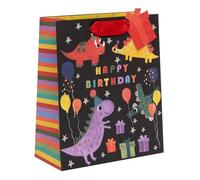Ballyhoo Medium Happy Birthday Gift Bag Dinosaur for Boys, 25.3 x 21.5 x 10.2 mm, Multi-Coloured