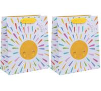 Ballyhoo Medium Happy Birthday Gift Bag Happy Birthday Sunshine, 25.3 x 21.5 x 10.2 mm, Multi-coloured (Pack of 2)