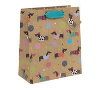 Ballyhoo Medium Happy Birthday Gift Bag Sausage Dog Kraft, 25.3 x 21.5 x 10.2 mm, Multi-Coloured