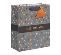 Ballyhoo Medium Happy Birthday Gift Bag Triangles Just for You, 25.3 x 21.5 x 10.2 mm, Multi-Coloured