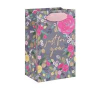 Ballyhoo Pretty Floral, Just for You Perfume Gift Bag, for Birthdays and Other Celebrations, Perfect for Smaller Presents, 12.7 x 20.3 x 10 cms, Multi-Coloured