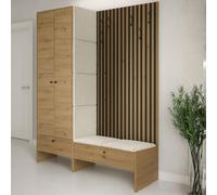 Balma Iii Hallway Anteroom With Versatile Arrangement Options Artisan Black With Beige Panels