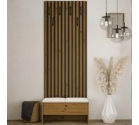 Balma Iv Anteroom Shoe Cabinet With Artisan Black Decorative Slats And Cream Panels