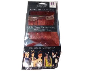 Balmain Backstage Collection Clip Tape Human Hair 15 cm Extensions Chilli New