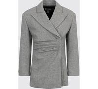 BALMAIN Boy's Cropped Double-Breasted Wool Blazer with Peak Lapels - Size: 8 - female