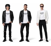 Balmain Flocked Logo Straight Fit T-Shirt Cotton Shirt Paris Logo Tee Top BNWT S
