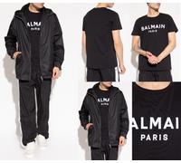 Balmain Flocked Logo Straight Fit T-Shirt Cotton Shirt Paris Tee Top BNWT S