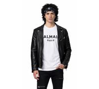 Balmain Flocked Logo Straight Fit T-shirt Cotton Shirt Paris Tee Top XXL