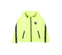 Balmain Kids logo-patch hooded windbreaker - Yellow 4-8-12-14
