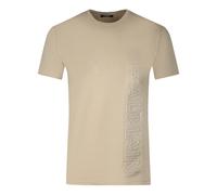 Balmain Mens Brand Embossed Logo Sand T-Shirt - Brown - Size Small