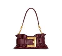 Balmain mini Anthem buckle-embellished calfskin-leather clutch bag - Red OS
