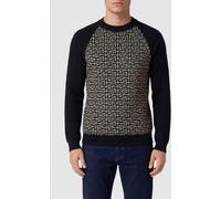 BALMAIN Slim Fit Cotton, Linen and Viscose Blend Crewneck Jumper - Size: S - male