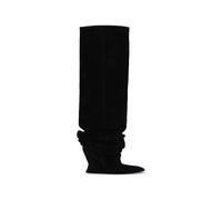 Balmain suede leather wedge thigh-high boots - Black 35-36-37-37.5-38-38.5-39-40-41