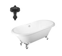 Balmoral 1700mm Double Ended Roll Top Bath With Black Claw & Ball Feet