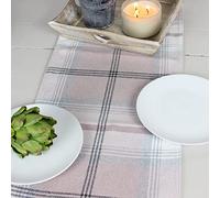 Balmoral Blush Pink Grey & White Checkered Table Runner