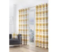 Fusion Balmoral Check Fully Lined Eyelet Curtains - Ochre