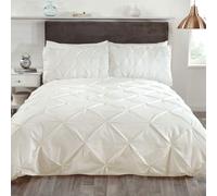 BALMORAL PIN TUCK CREAM SINGLE DUVET COVER SET LUXURY BEDDING