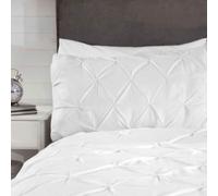 BALMORAL PIN TUCK SUPER KING SIZE DUVET COVER SET ELEGANT - WHITE