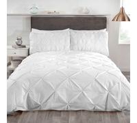 BALMORAL PIN TUCK WHITE SINGLE DUVET COVER SET LUXURY BEDDING
