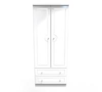 Balmoral Tall Wardrobe White 2 Doors 2 Drawers 182cm