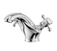 Balmoral Traditional Polished Mono Basin Mixer Tap | Chrome | Brass | 186mm x 108mm x 155mm