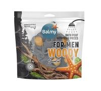 Balmy Naturel Bath Pouffe For Men With Woody Scented Soap Pieces