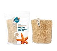 BALMY NATUREL - Loofah Exfoliating Back Scrubber For Shower, Large Size 48cm with Long Handle, Double Side Scrubbing, Body Bath Sponge with 100% Natural Luffa, Back Washer for Men and Women