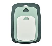 BALMYSPACE Kitchen Plastic Cutting Board Set of 3, Professional Multi Color Chopping Boards Sets,Dishwasher Safe Cutting Boards for Fruit Meat Kitchen, Green