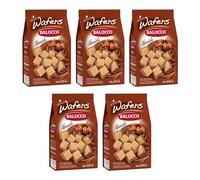 Balocco Wafer Nocciola 250g Italian Shortbread Biscuits | Cocoa & Cream Biscuit for Breakfast | Chocolate Swirl Cookies | Suitable for Vegetarians, Palm Oil Free Snack (WAFERS NOCCIOLA 250G, 5 Pack)