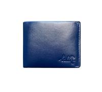 Balona Genuine Leather Anti-theft RFID-Blocking Minimalist Bifold Coin Pocket Wallet Two Side Hidden Stitch Credit Card Case for Men, Navy Blue VT Italian, Bi Fold