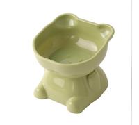 BALQOIFD dog bowls Cat Bowl Pet High-foot Anti-knockover Food Supplies2-pack-green-300ml