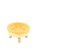BALQOIFD dog bowls Pet Cat Bowl Four-legged Food Supplies Eating And Drinking Single Bowl-yellow-300ml