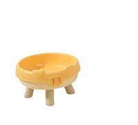 BALQOIFD dog bowls Pet Cat Bowl Four-legged Food Supplies Eating And Drinking Single Bowl-yellow B-300ml