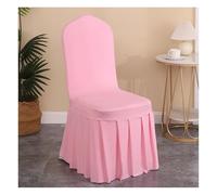 BALQOIFD Skirt Chair Covers Loose Fit Slipcovers for Wedding Party Banqueting Pleated Decoration pink 1piece