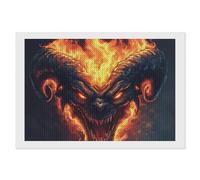 Balrog Diamond DIY Painting Kits Horizontal Round Full Drill Digital Art Craft for Home Office Wall Decor 8"x12"