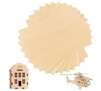 Balsa Wood Sheets, 10 Pack 200x100x2mm Lightweight Wood Planks for DIY Crafts, Model Building, School Projects, Wedding Decor,