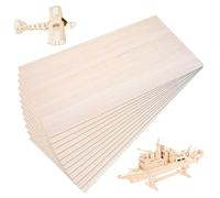 Balsa Wood Sheets, 12 Pack 200x100x1mm Thin Wood Sheets, Wood Board for DIY Crafts, Painting, Engraving, Woodworking, Home Decor and Art Projects(200 * 100 * 1mm)