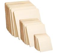 Balsa Wood Sheets - 40Pcs Plywood Sheets Unfinished Blank Thin Wooden Board Sheets, 3 Sizes Basswood Sheets Craft Wood for DIY Woodcraft, Painting, Engraved, Model Making, Pyrography, Wood Burning