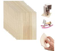 Balsa Wood Sheets, Unfinished Plywood Square Light Craft Model Wooden Plate for Airplane, Boat, DIY Projects, 200x100x3mm, Pack of 12, Smooth, Easy to Cut & Shape for Crafts