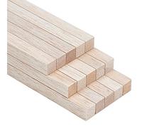 Balsa Wood Sticks 1/2 Inch Square Dowels 12" Long - Pack of 15 by Craftiff (15 Pcs)