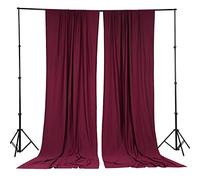BalsaCircle 10 ft x 10 ft Burgundy Polyester Photography Backdrop Drapes Curtains Panels - Wedding Decorations Home Party Reception Supplies