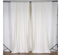 BalsaCircle 10 ft x 10 ft Cream Ivory Polyester Photography Backdrop Drapes Curtains Panels - Wedding Decorations Home Party Reception Supplies